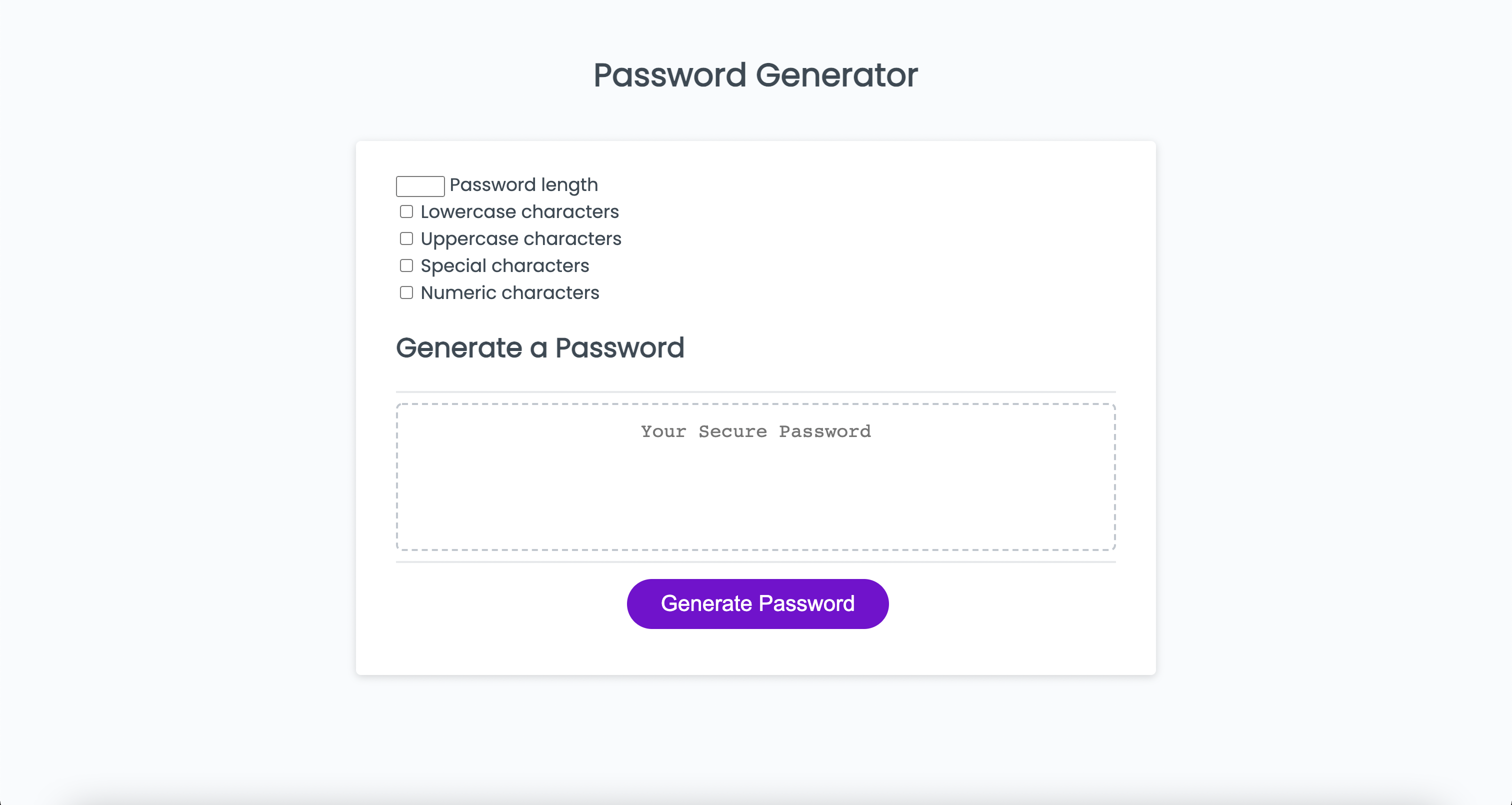 password generator screenshot